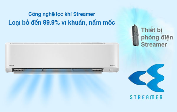 Máy lạnh Daikin Inverter 2.5 HP FTKZ60VVMV - Công nghệ lọc khí độc quyền Streamer