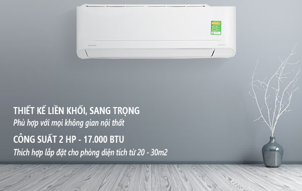 Máy lạnh Toshiba Inverter 2 HP RAS-H18C4KCVG-V - Thiết kế liền khối sang trọng, công suất làm lạnh 2 HP